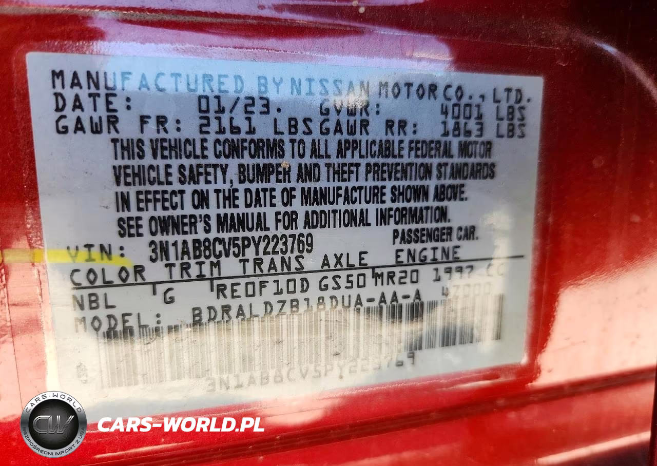 2023 Nissan Sentra Sv VIN:3N1AB8CV5PY223769 - 12