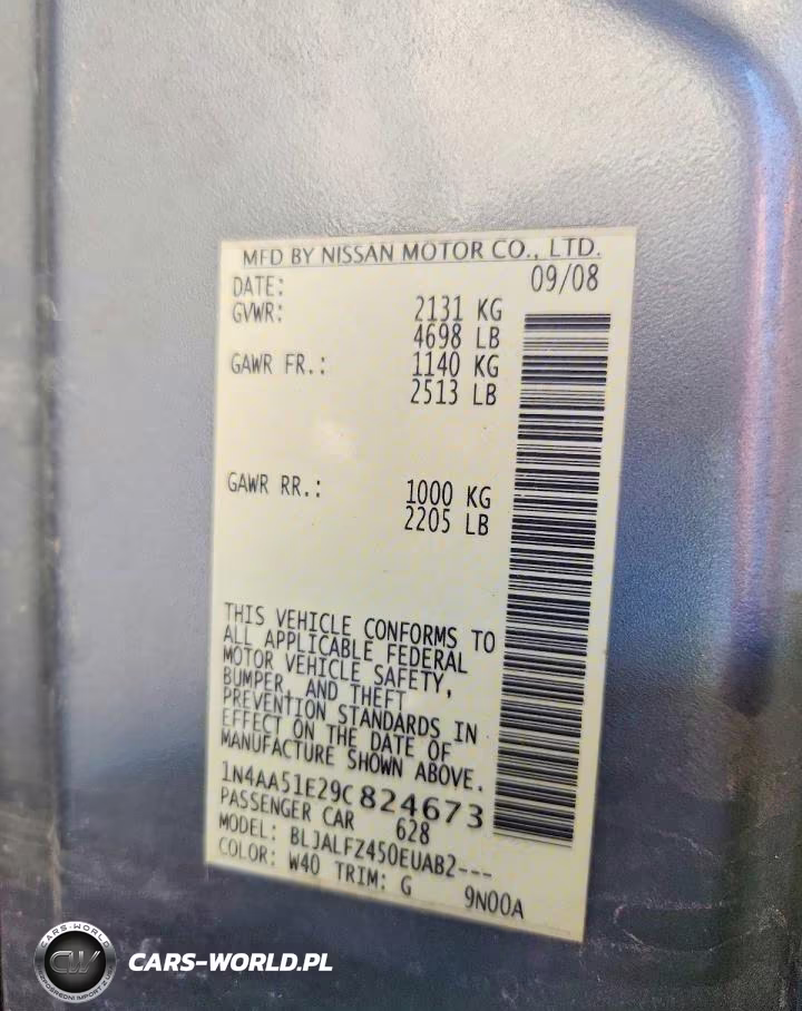 2009 Nissan Maxima 3.5 S VIN:1N4AA51E29C824673 - 12