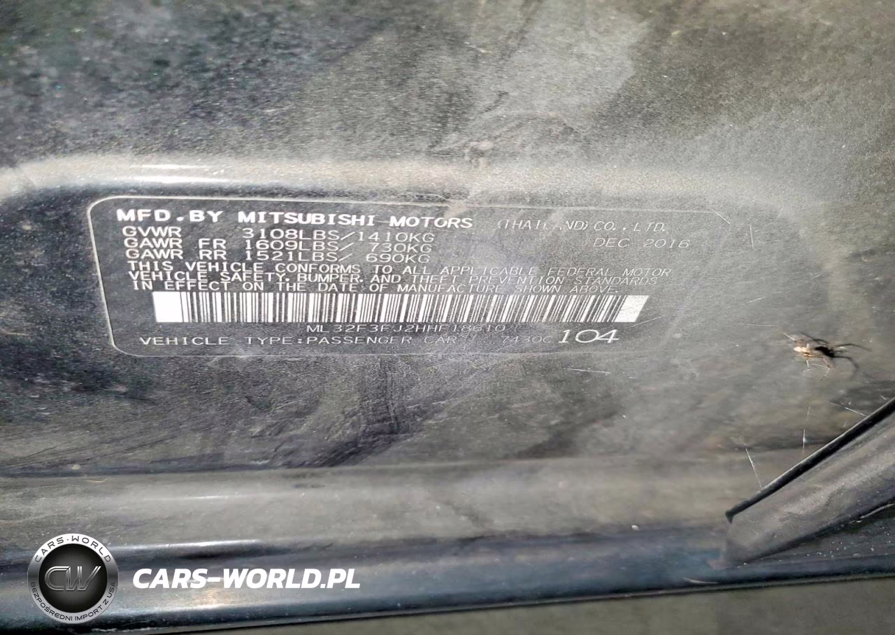 2017 Mitsubishi Mirage G4 Es VIN:ML32F3FJ2HHF18610 - 12