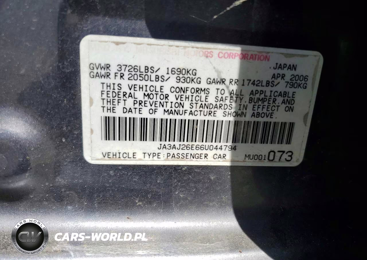 2006 Mitsubishi Lancer Es VIN:JA3AJ26E66U044794 - 12