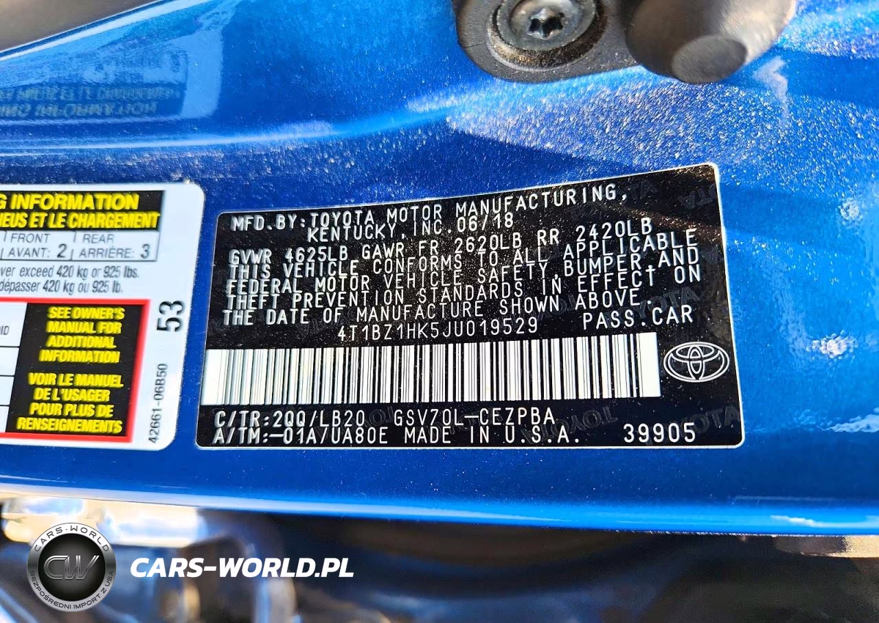 2018 Toyota Camry Xse V6 VIN:4T1BZ1HK5JU019529 - 12