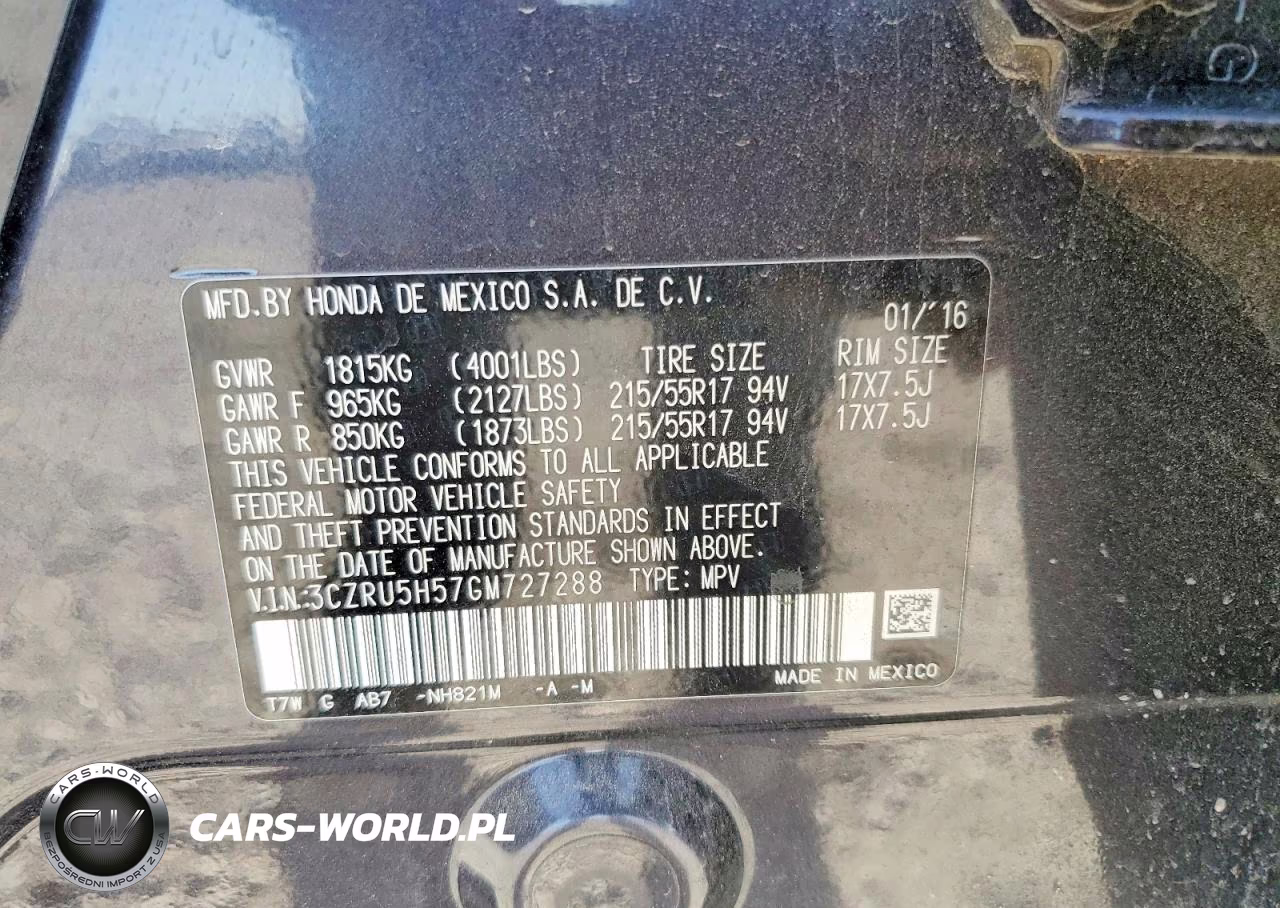 2016 Honda Hr-V Ex VIN:3CZRU5H57GM727288 - 13