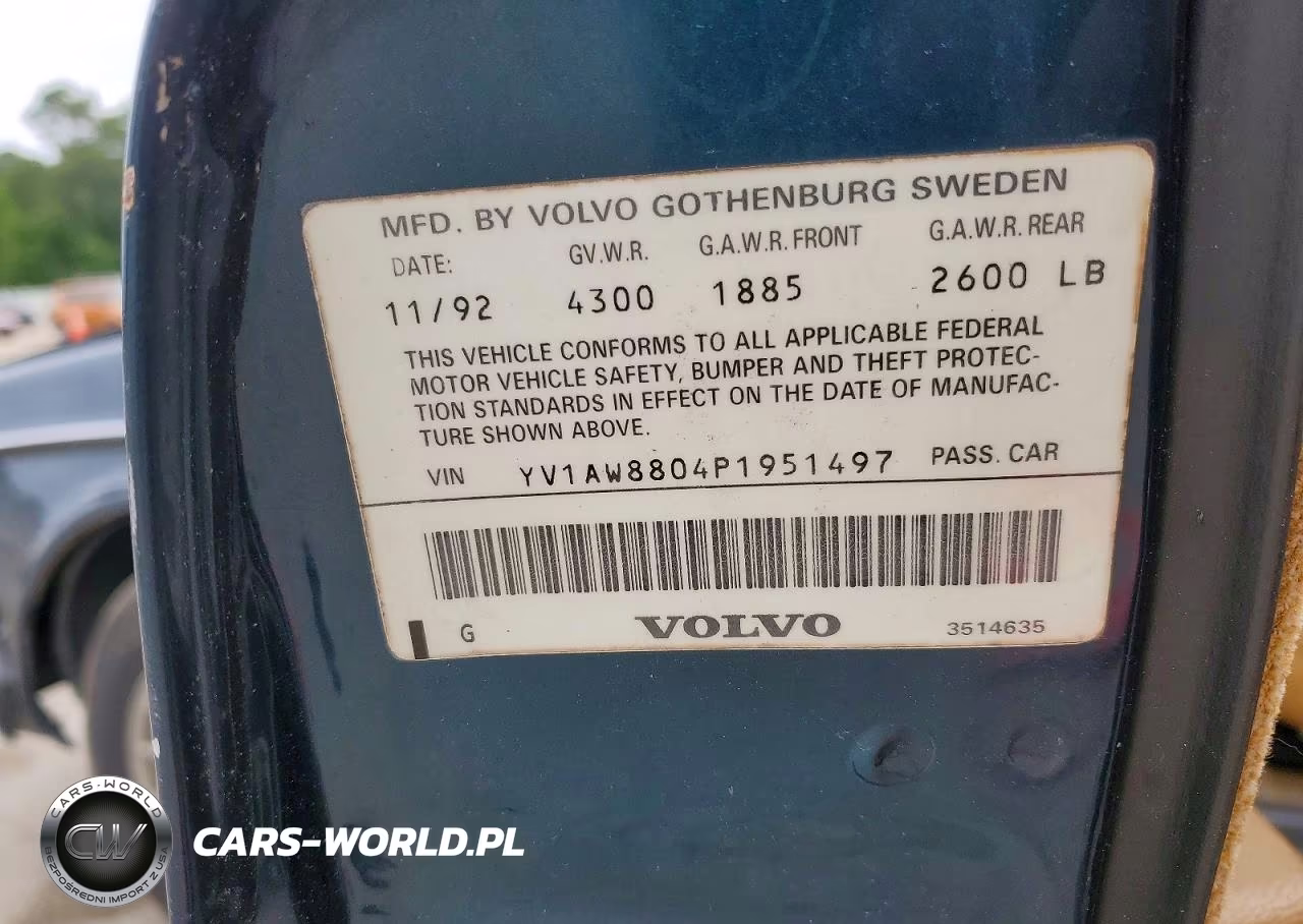 1993 Volvo 240 VIN:YV1AW8804P1951497 - 13