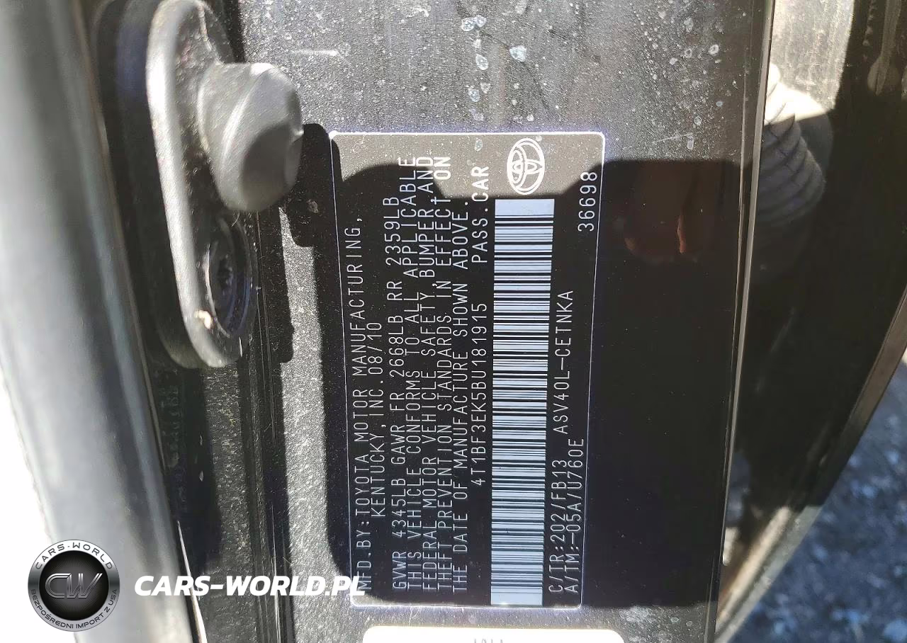 2011 Toyota Camry Le VIN:4T1BF3EK5BU181915 - 12