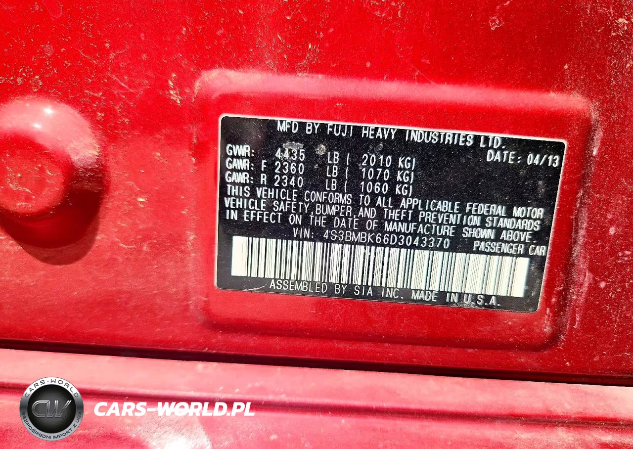 2013 Subaru Legacy 2.5I Limited VIN:4S3BMBK66D3043370 - 12