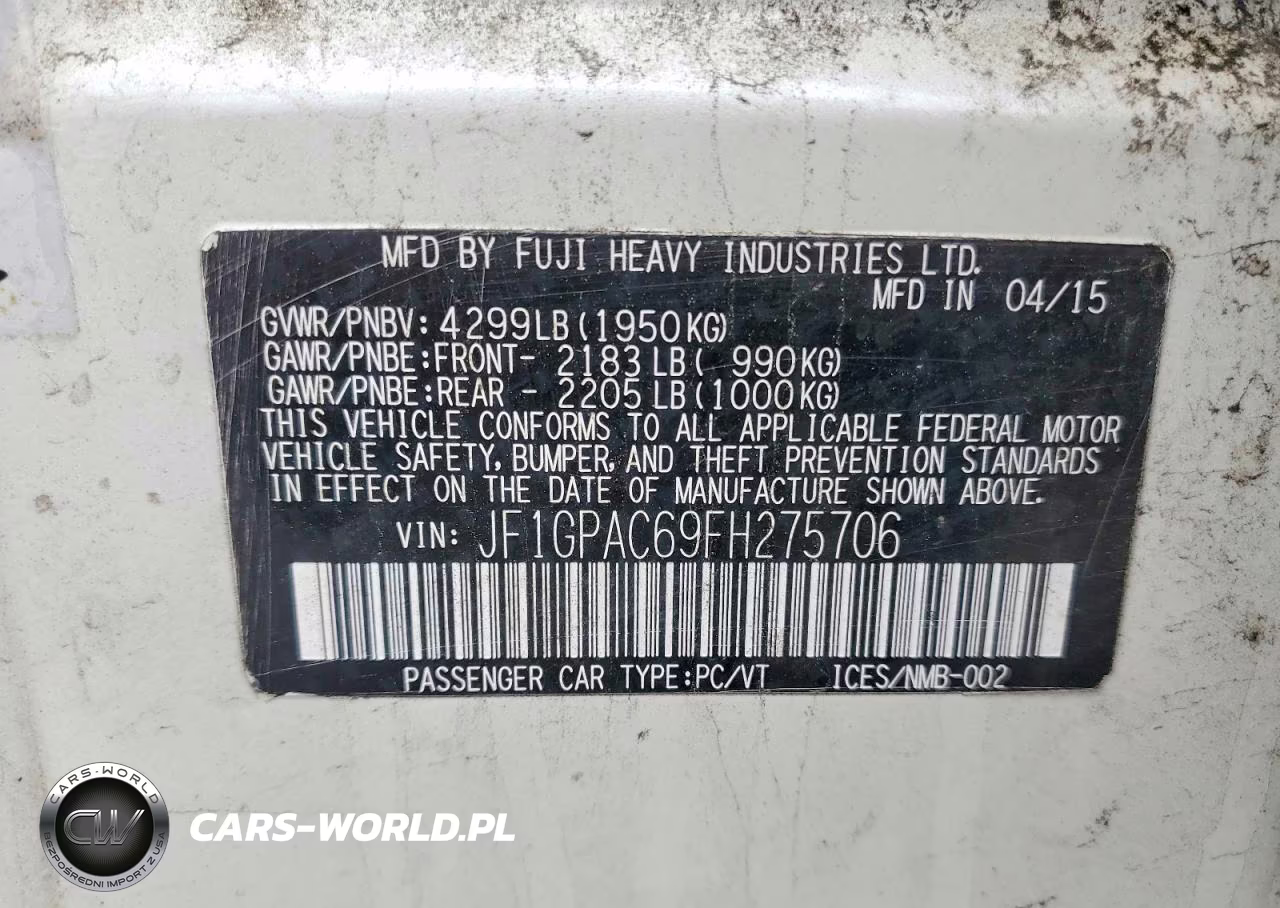 2015 Subaru Impreza Premium VIN:JF1GPAC69FH275706 - 12