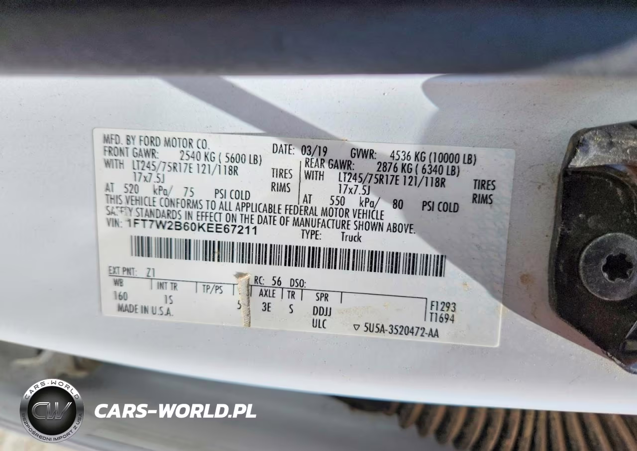 2019 Ford F250 Super Duty VIN:1FT7W2B60KEE67211 - 13