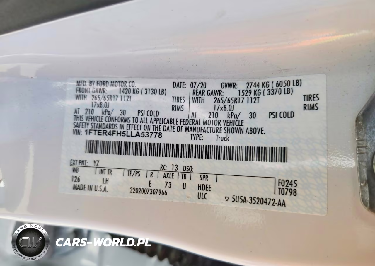 2020 Ford Ranger Xl VIN:1FTER4FH5LLA53778 - 12