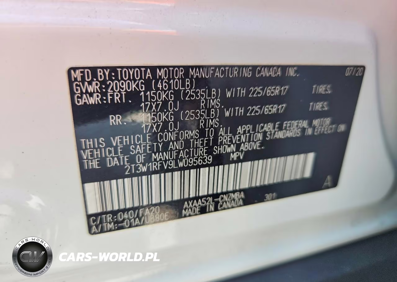 2020 Toyota Rav4 Xle VIN:2T3W1RFV9LW095639 - 13