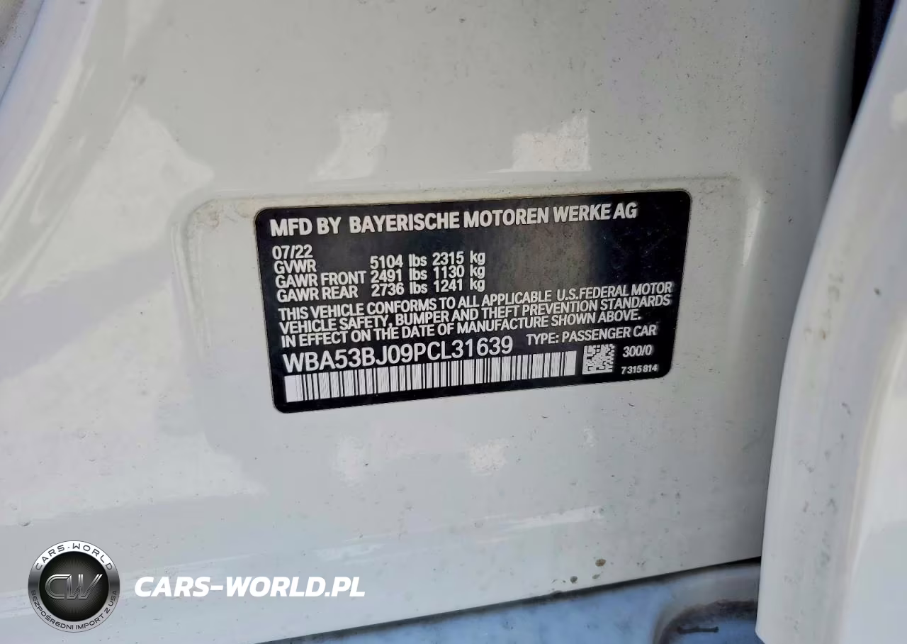 2023 BMW 540 I VIN:WBA53BJ09PCL31639 - 12