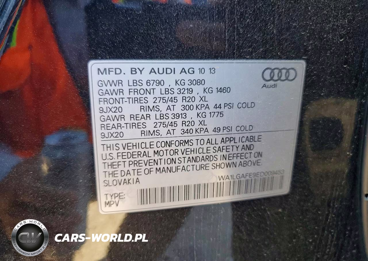 2014 Audi Q7 Premium Plus VIN:WA1LGAFE9ED009453 - 12