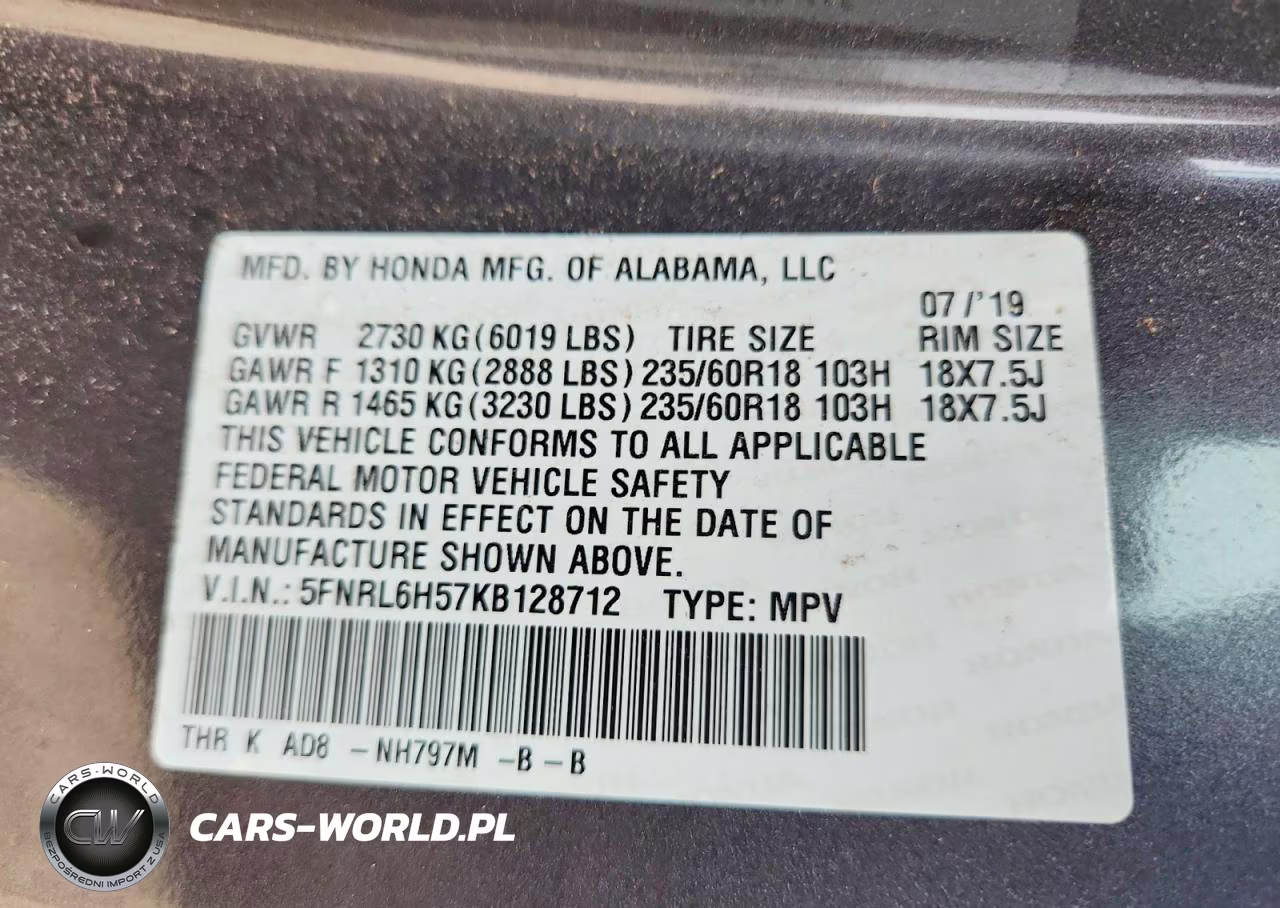 2019 Honda Odyssey Ex VIN:5FNRL6H57KB128712 - 13