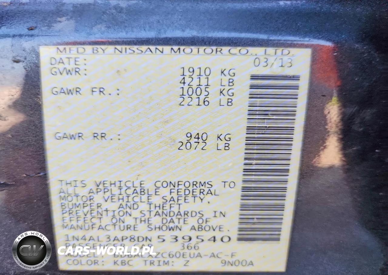 2013 Nissan Altima 2.5 VIN:1N4AL3AP8DN539540 - 13