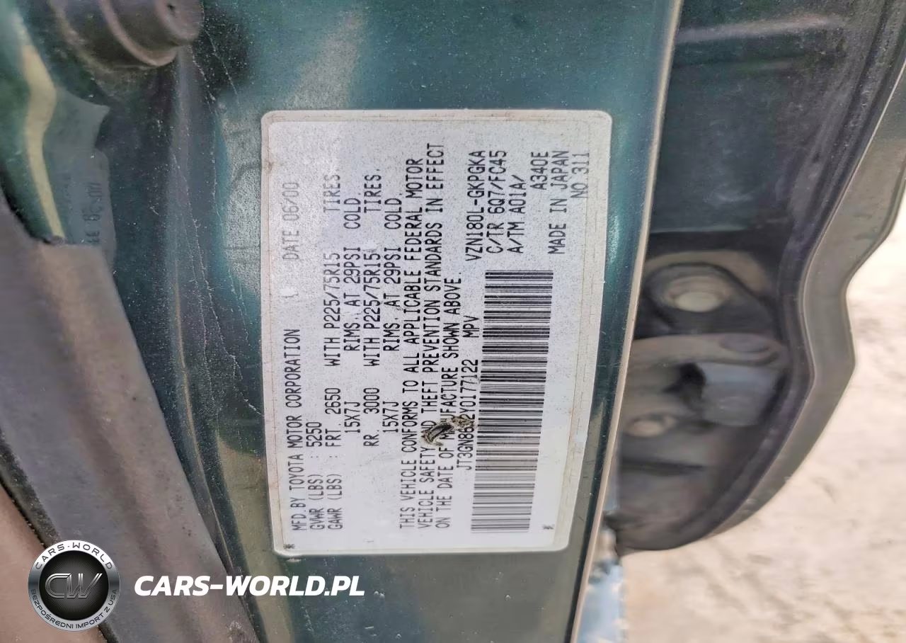 2000 Toyota 4Runner Sr5 VIN:JT3GN86R2Y0177122 - 12