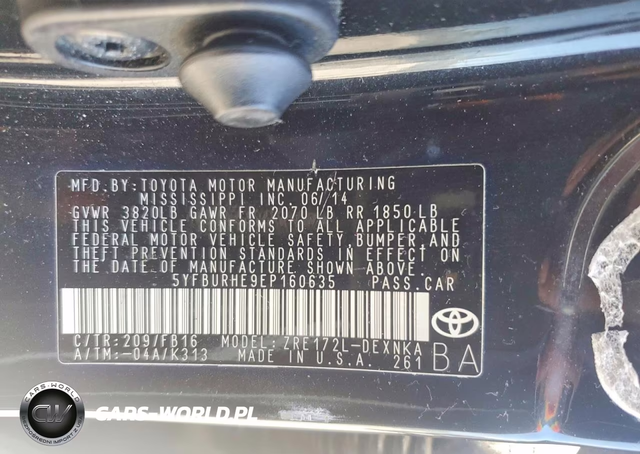 2014 Toyota Corolla Le VIN:5YFBURHE9EP160635 - 12