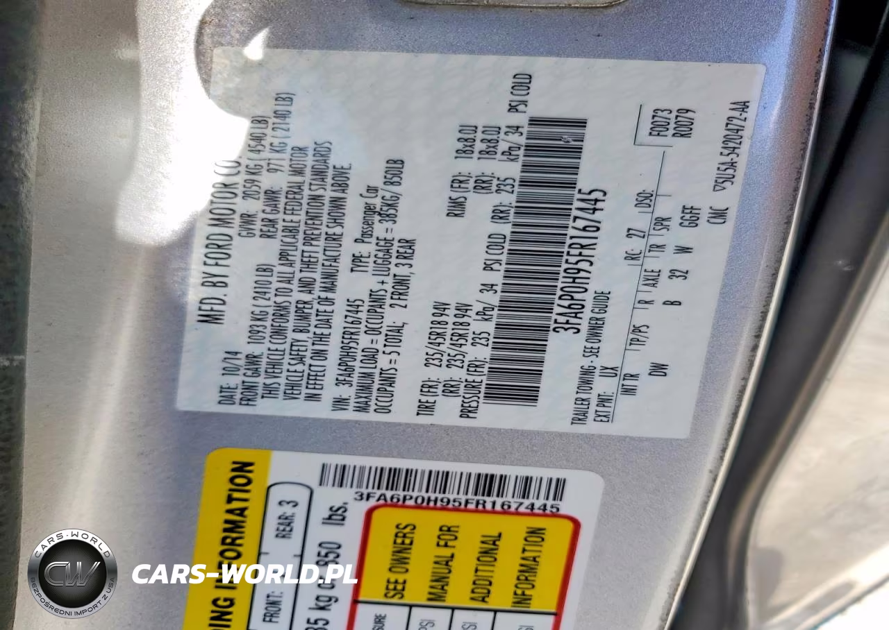 2015 Ford Fusion Se VIN:3FA6P0H95FR167445 - 13