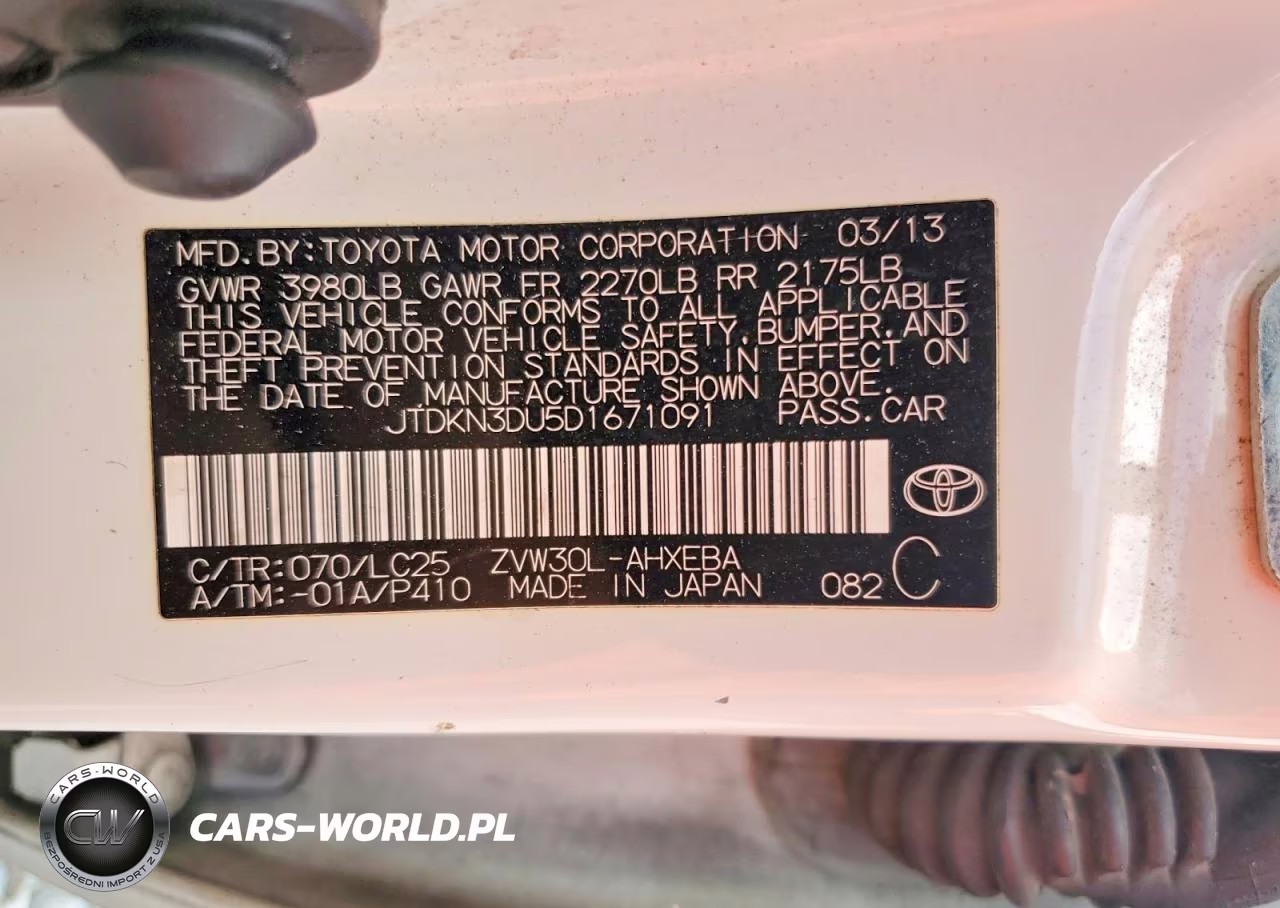 2013 Toyota Prius Persona Series Se VIN:JTDKN3DU5D1671091 - 12