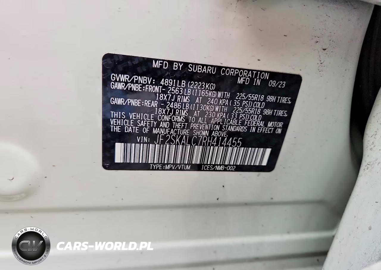 2024 Subaru Forester Limited VIN:JF2SKALC7RH414455 - 13