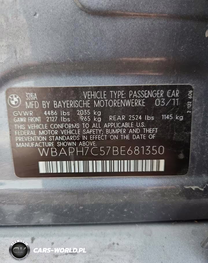 2011 BMW 328 I VIN:WBAPH7C57BE681350 - 12