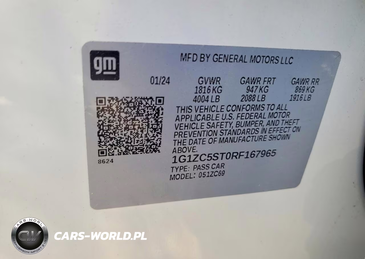 2024 Chevrolet Malibu Ls VIN:1G1ZC5ST0RF167965 - 12