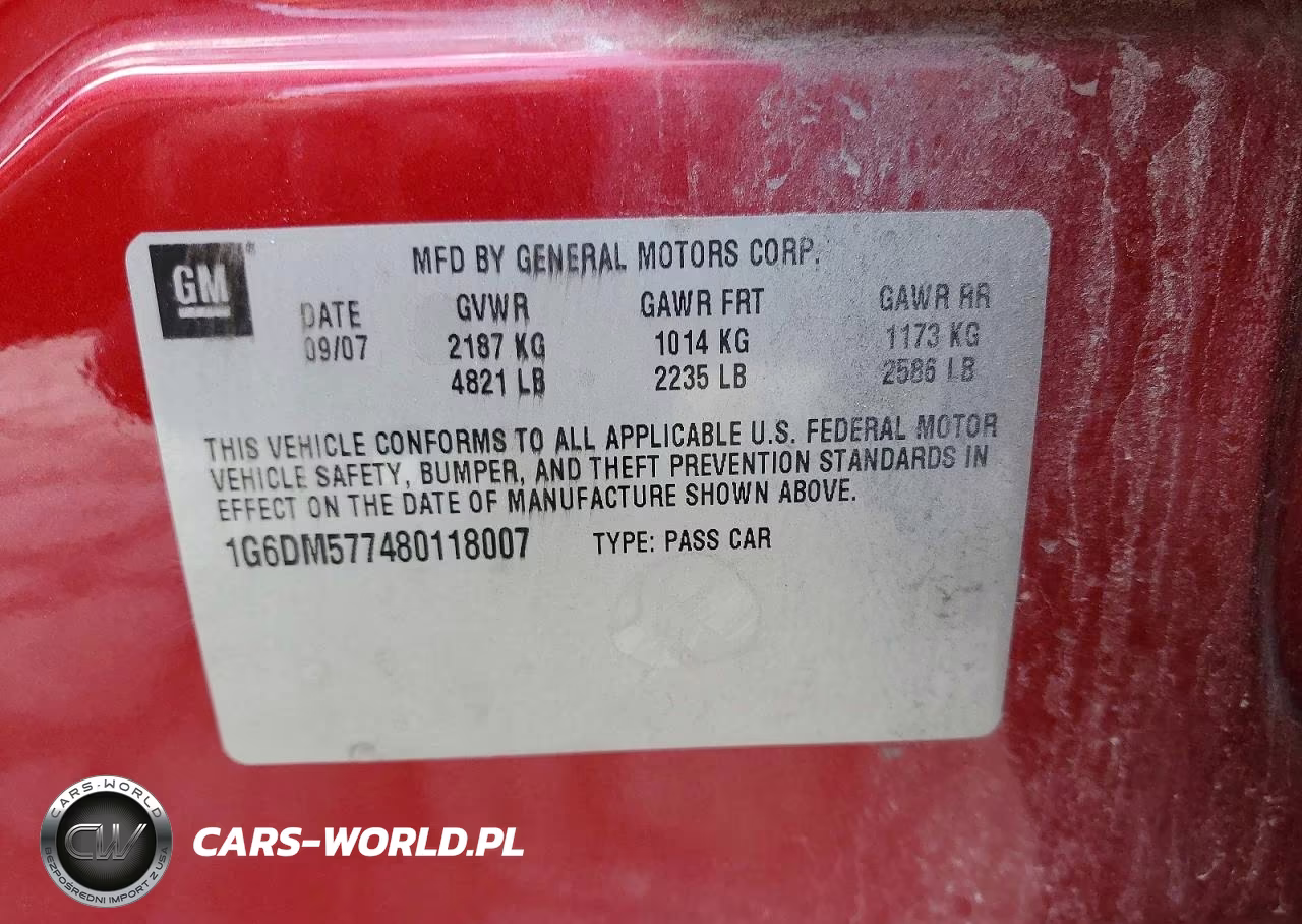 2008 Cadillac Cts VIN:1G6DM577480118007 - 12