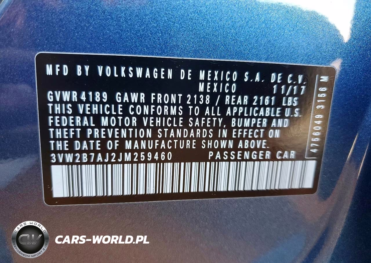 2018 Volkswagen Jetta VIN:3VW2B7AJ2JM259460 - 12