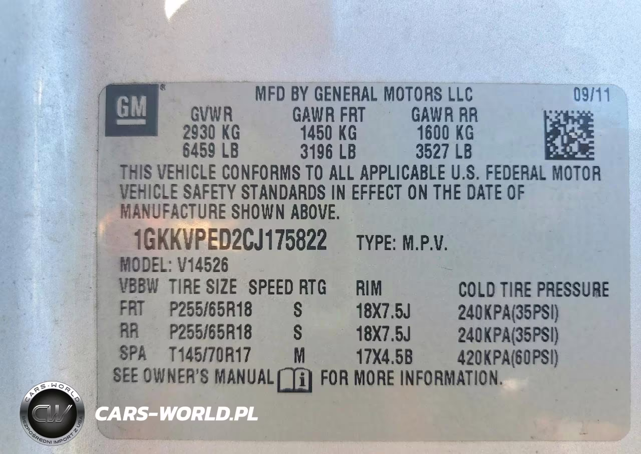 2012 GMC Acadia Sle VIN:1GKKVPED2CJ175822 - 13