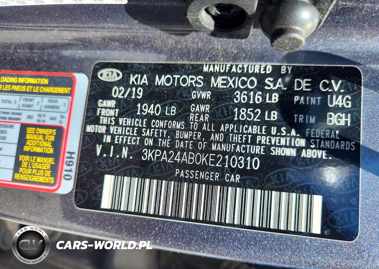 2019 Kia Rio S VIN:3KPA24AB0KE210310 - 12