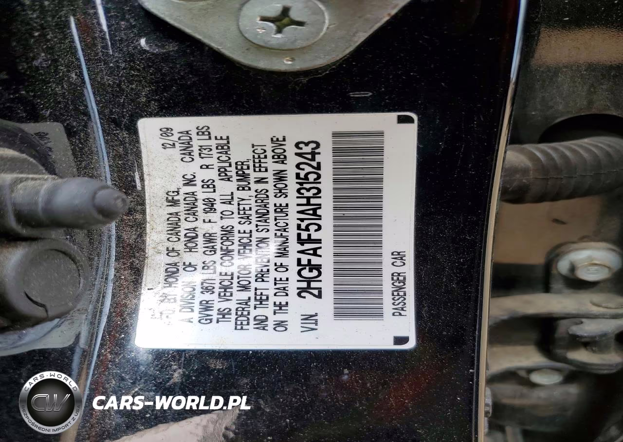 2010 Honda Civic Lx VIN:2HGFA1F51AH315243 - 12