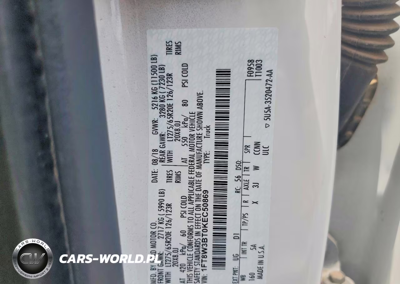 2019 Ford F350 Super Duty VIN:1FT8W3BT0KEC50869 - 12