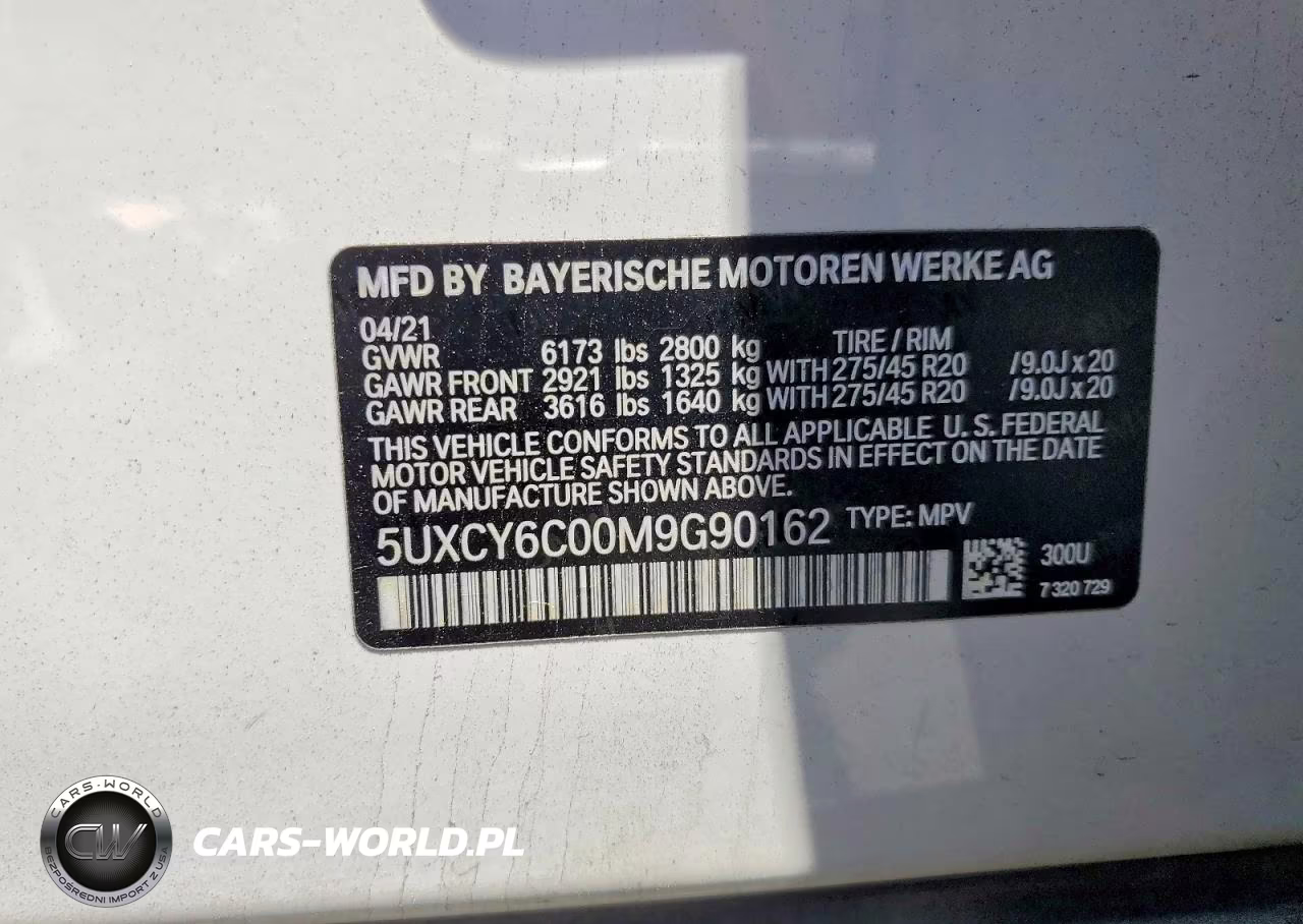 2021 BMW X6 xDrive40I VIN:5UXCY6C00M9G90162 - 14