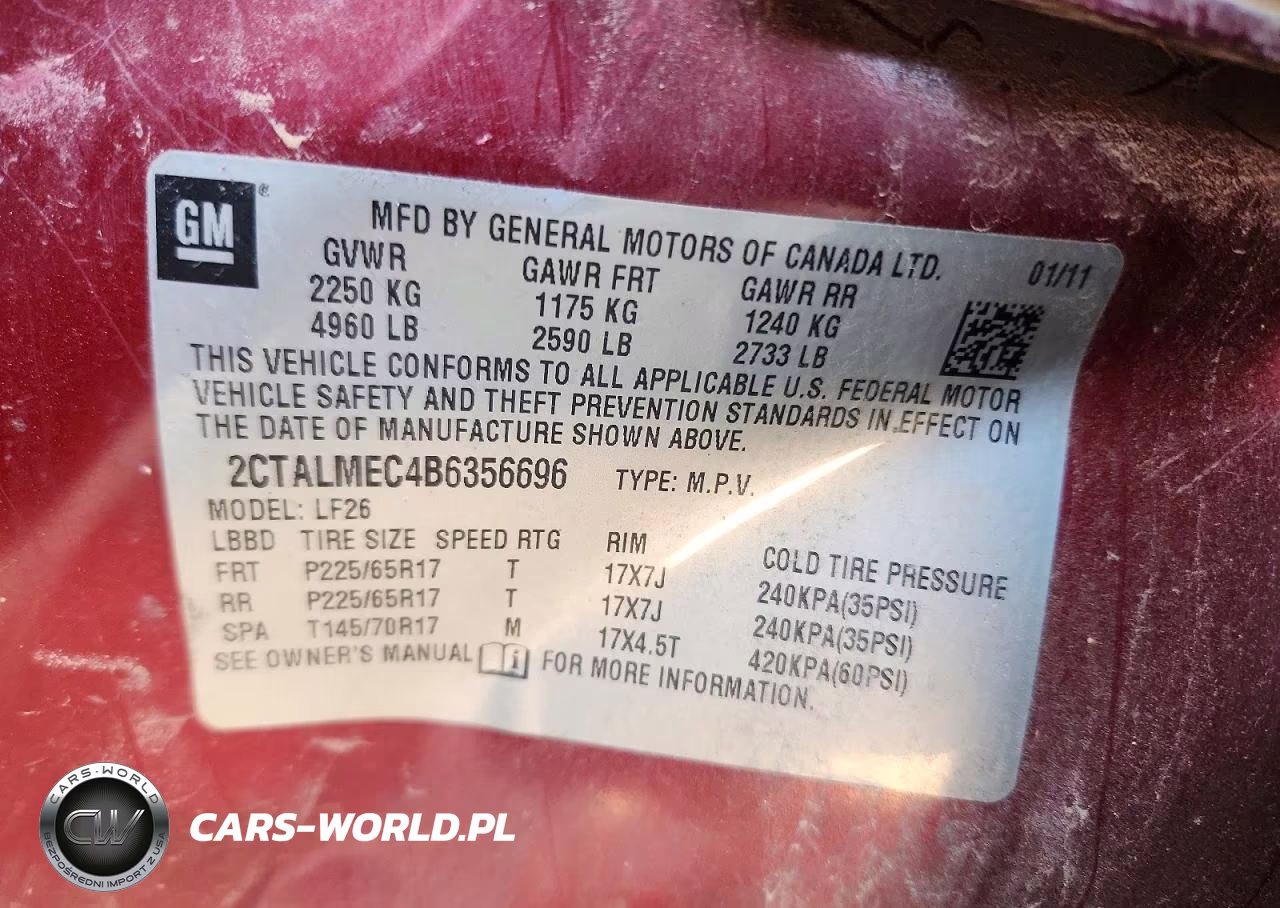 2011 GMC Terrain Sle VIN:2CTALMEC4B6356696 - 13