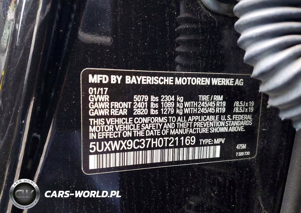2017 BMW X3 xDrive28I VIN:5UXWX9C37H0T21169 - 13