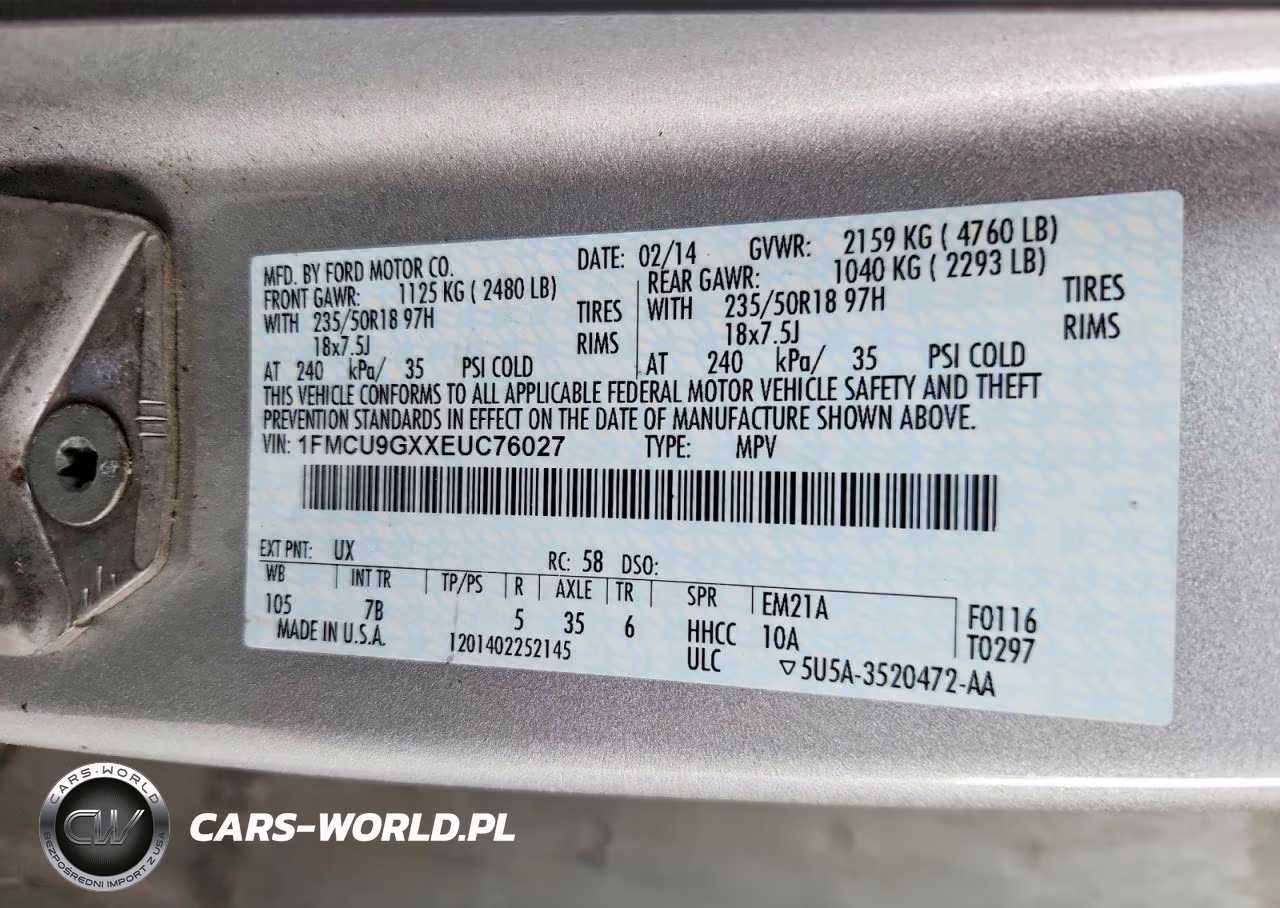 2014 Ford Escape Se VIN:1FMCU9GXXEUC76027 - 13