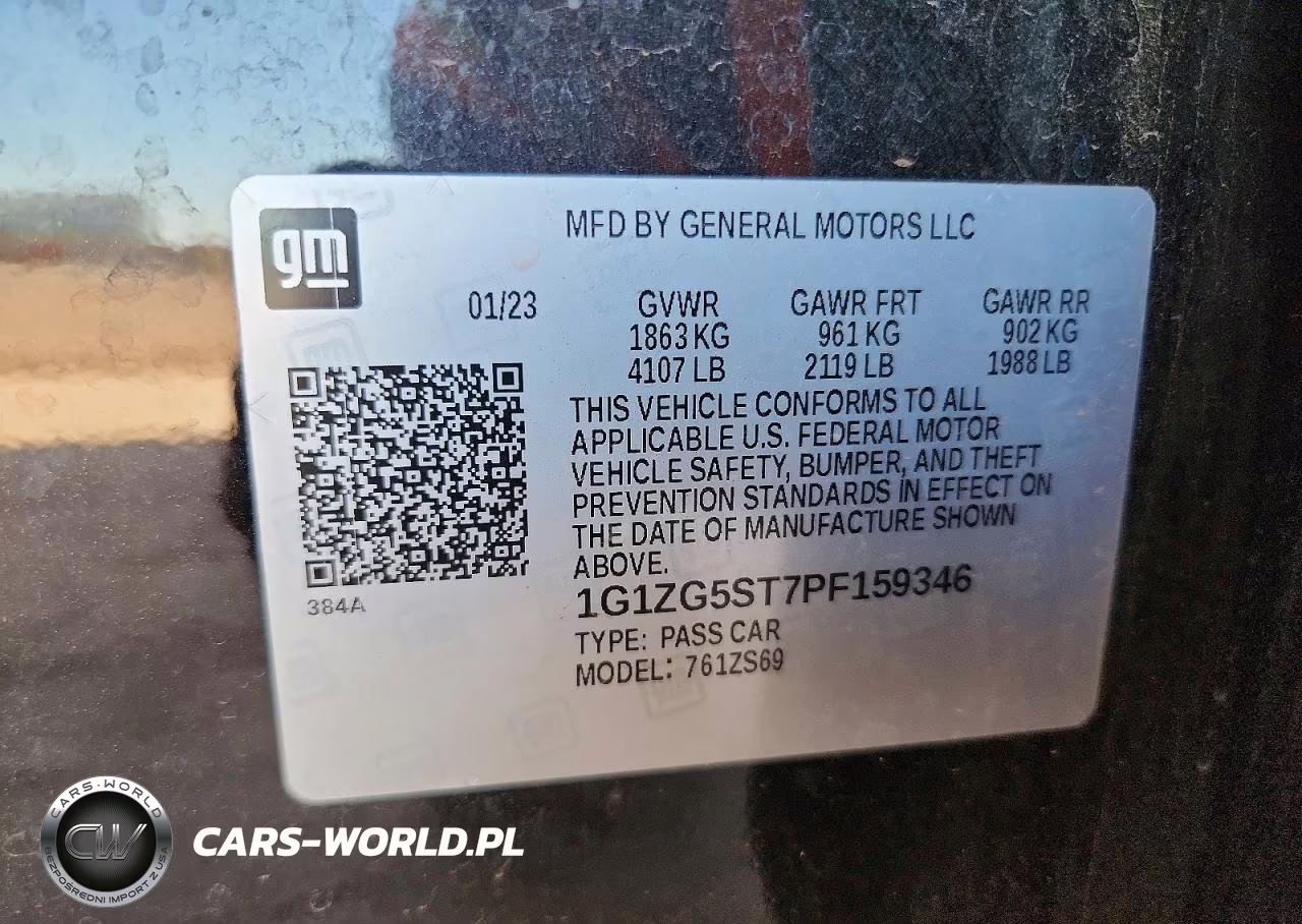 2023 Chevrolet Malibu Rs VIN:1G1ZG5ST7PF159346 - 12