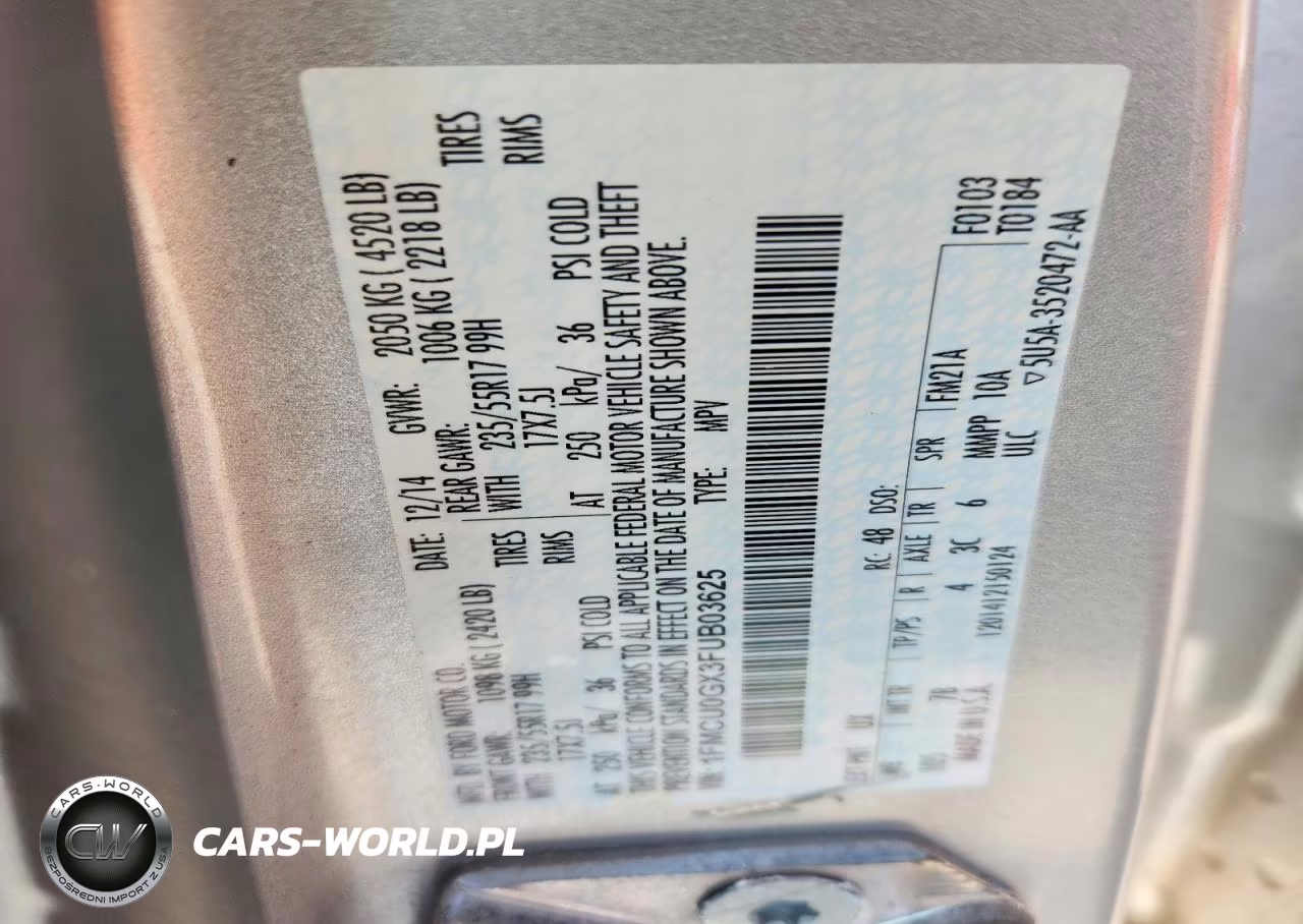 2015 Ford Escape Se VIN:1FMCU0GX3FUB03625 - 13