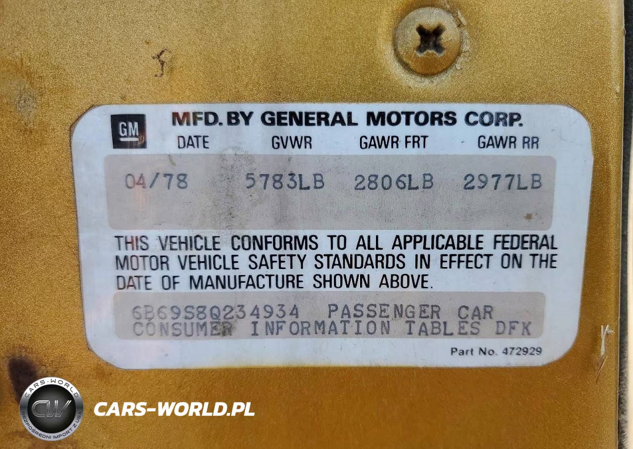 1978 Cadillac Fleetwood Chassis VIN:6B69S8Q234934 - 12