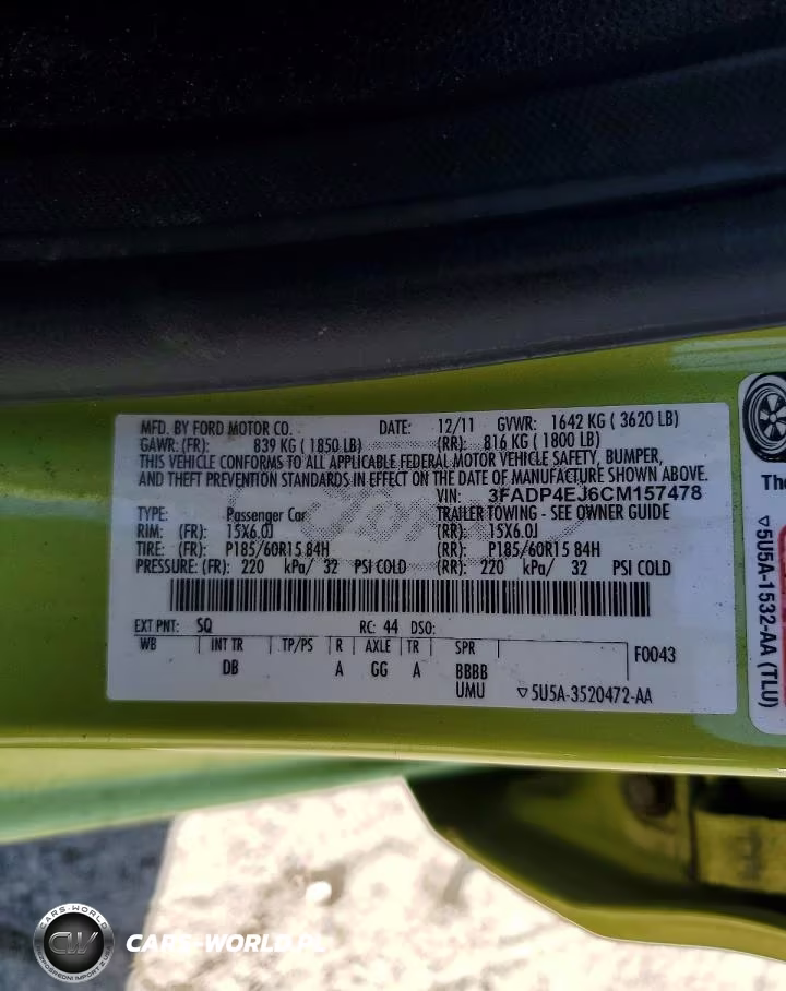 2012 Ford Fiesta Se VIN:3FADP4EJ6CM157478 - 12