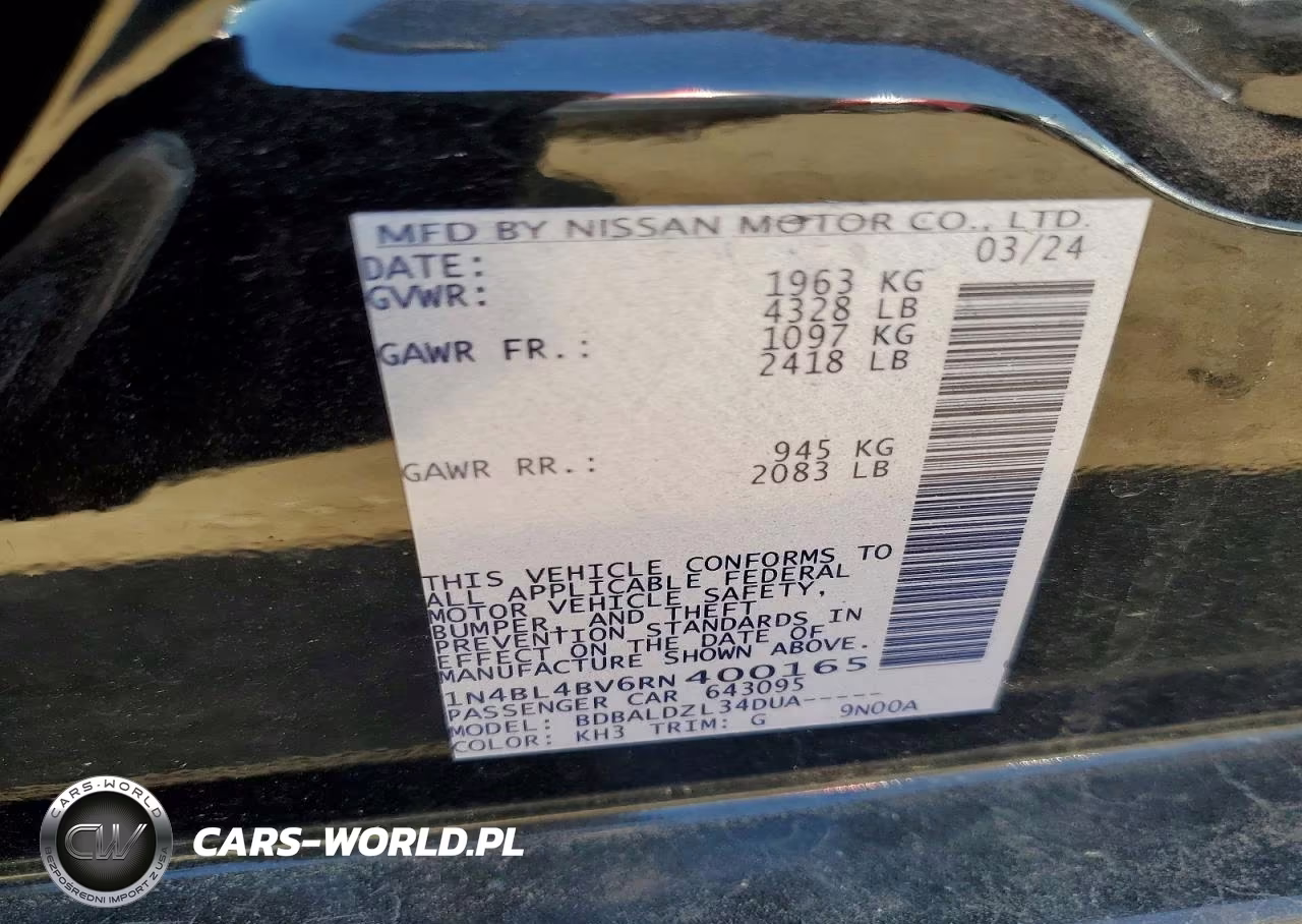 2024 Nissan Altima S VIN:1N4BL4BV6RN400165 - 12