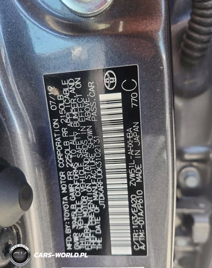 2019 Toyota Prius Xle VIN:JTDKARFU0K3102131 - 12