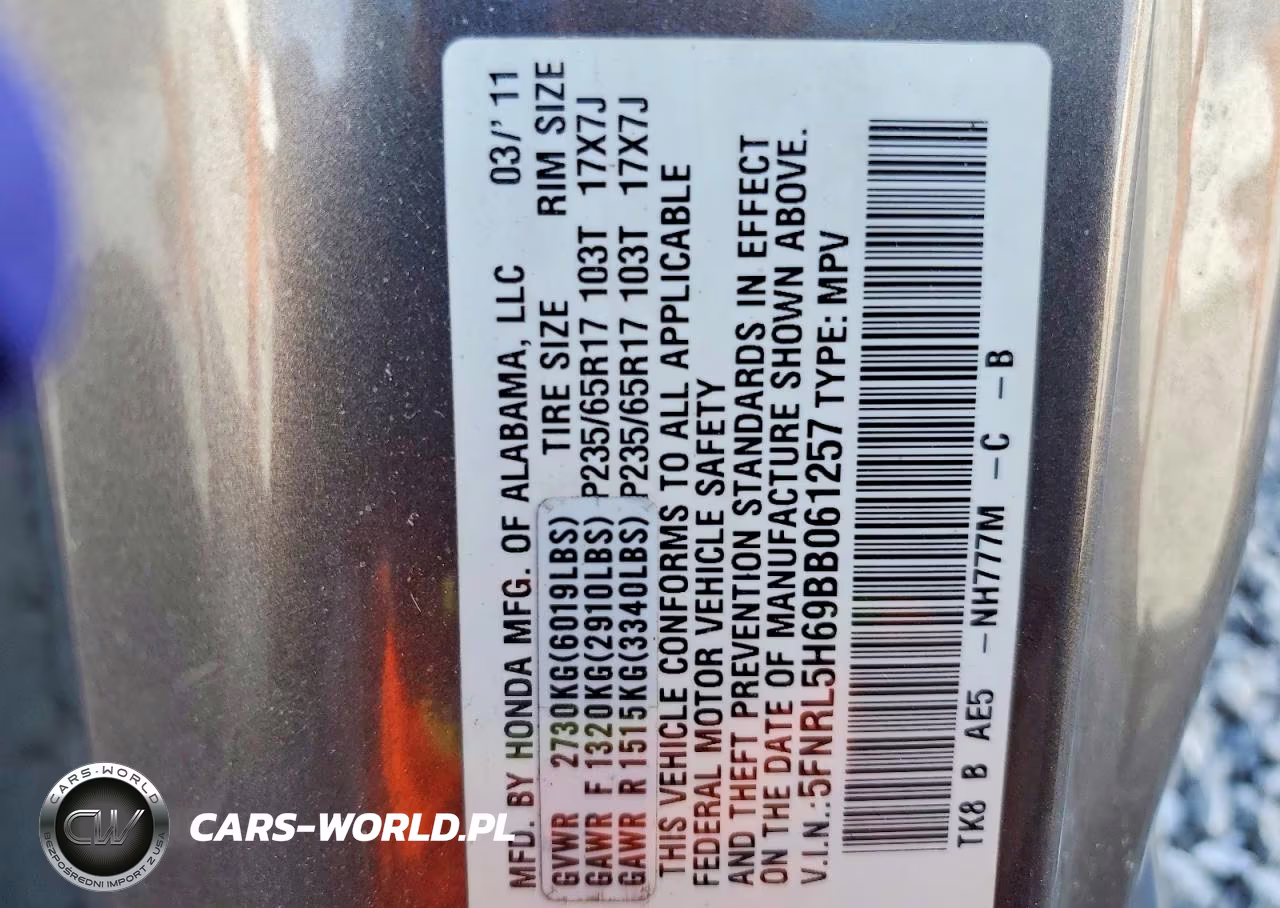 2011 Honda Odyssey Exl VIN:5FNRL5H69BB061257 - 13