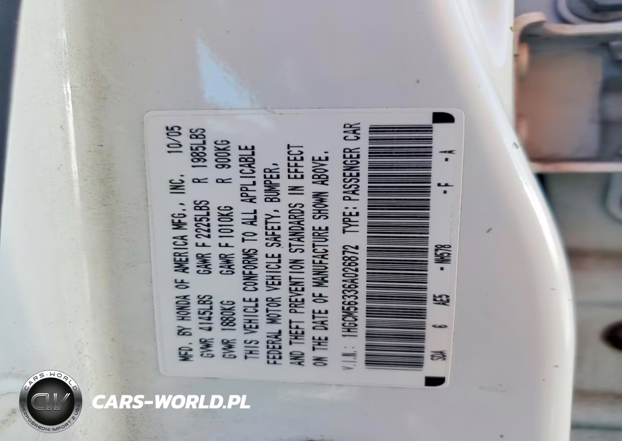2006 Honda Accord Se VIN:1HGCM56336A026872 - 12