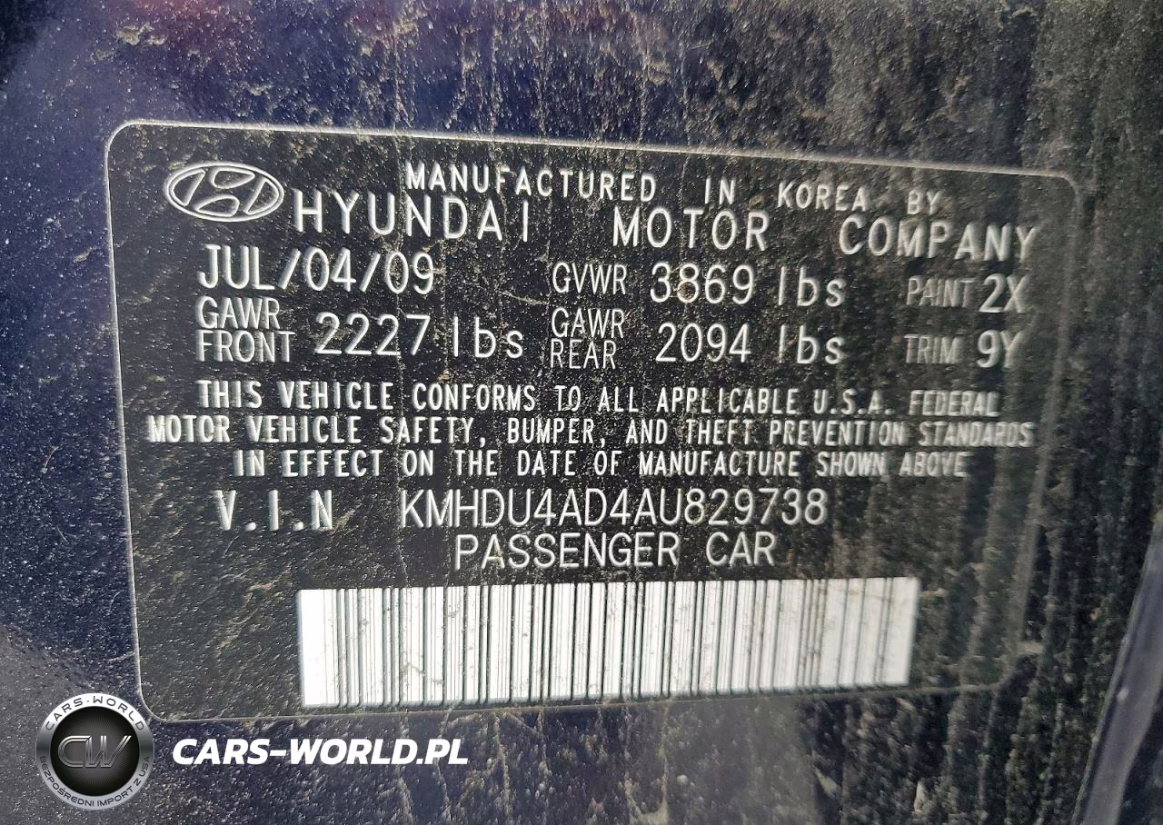 2010 Hyundai Elantra Gls VIN:KMHDU4AD4AU829738 - 12