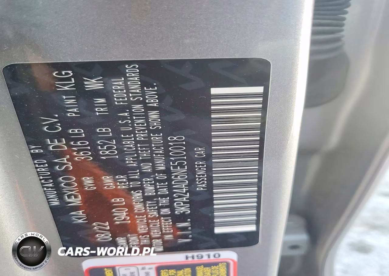 2022 Kia Rio S VIN:3KPA24AD6NE510018 - 12