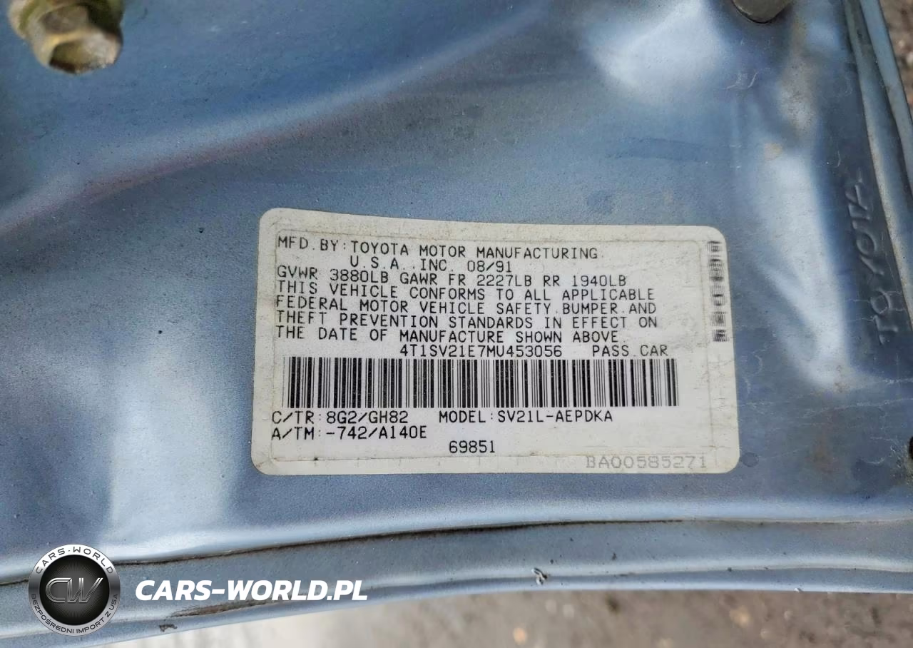 1991 Toyota Camry Dlx VIN:4T1SV21E7MU453056 - 12
