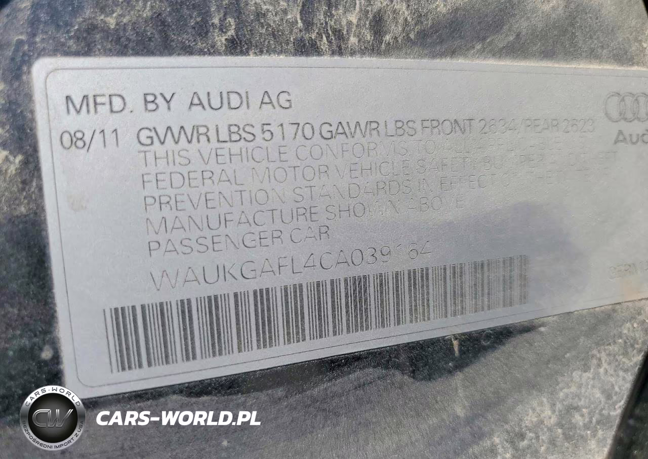 AUDI S4 VIN:WAUKGAFL4CA039164 - 12