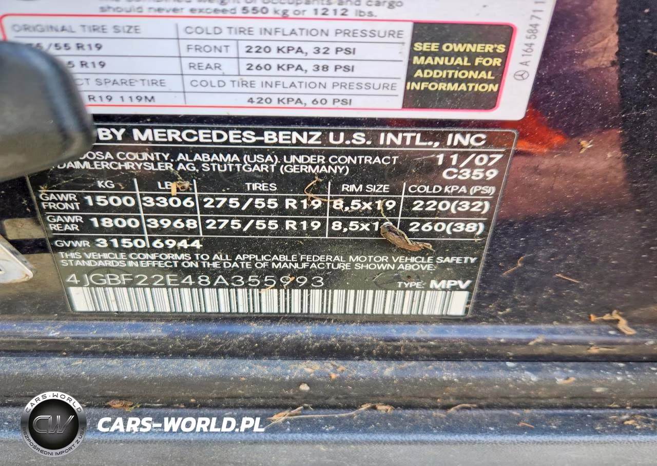 2008 Mercedes-Benz Gl 320 Cdi VIN:4JGBF22E48A355993 - 13