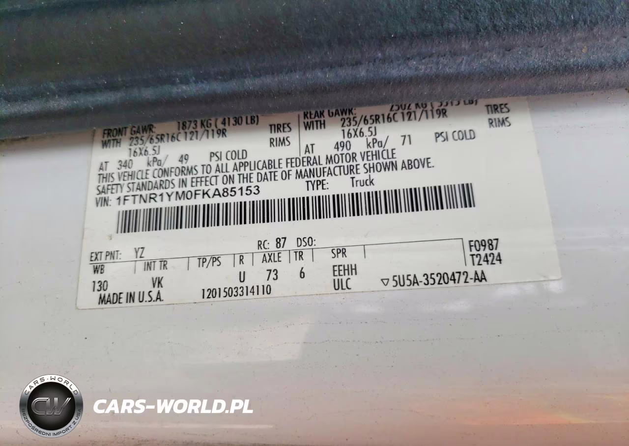 2015 Ford Transit 250 Delivery Van VIN:1FTNR1YM0FKA85153 - 13