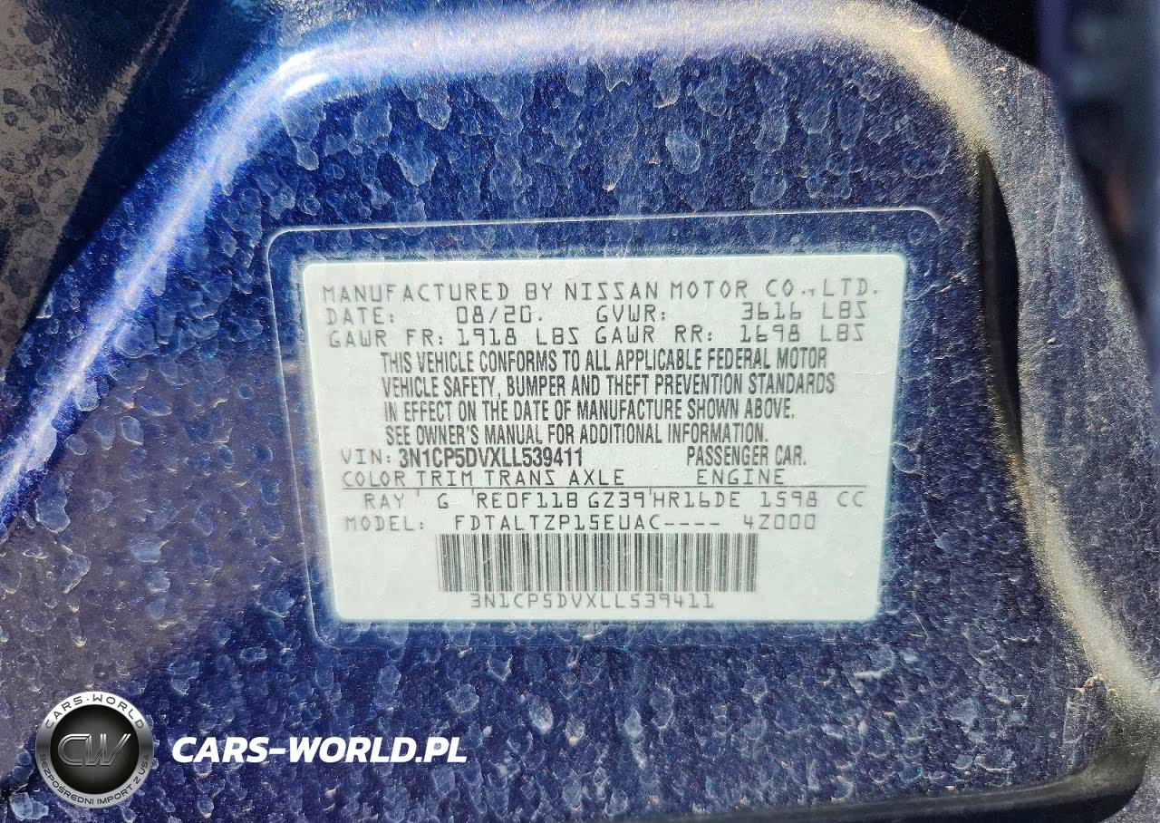 2020 Nissan Kicks Sr VIN:3N1CP5DVXLL539411 - 13