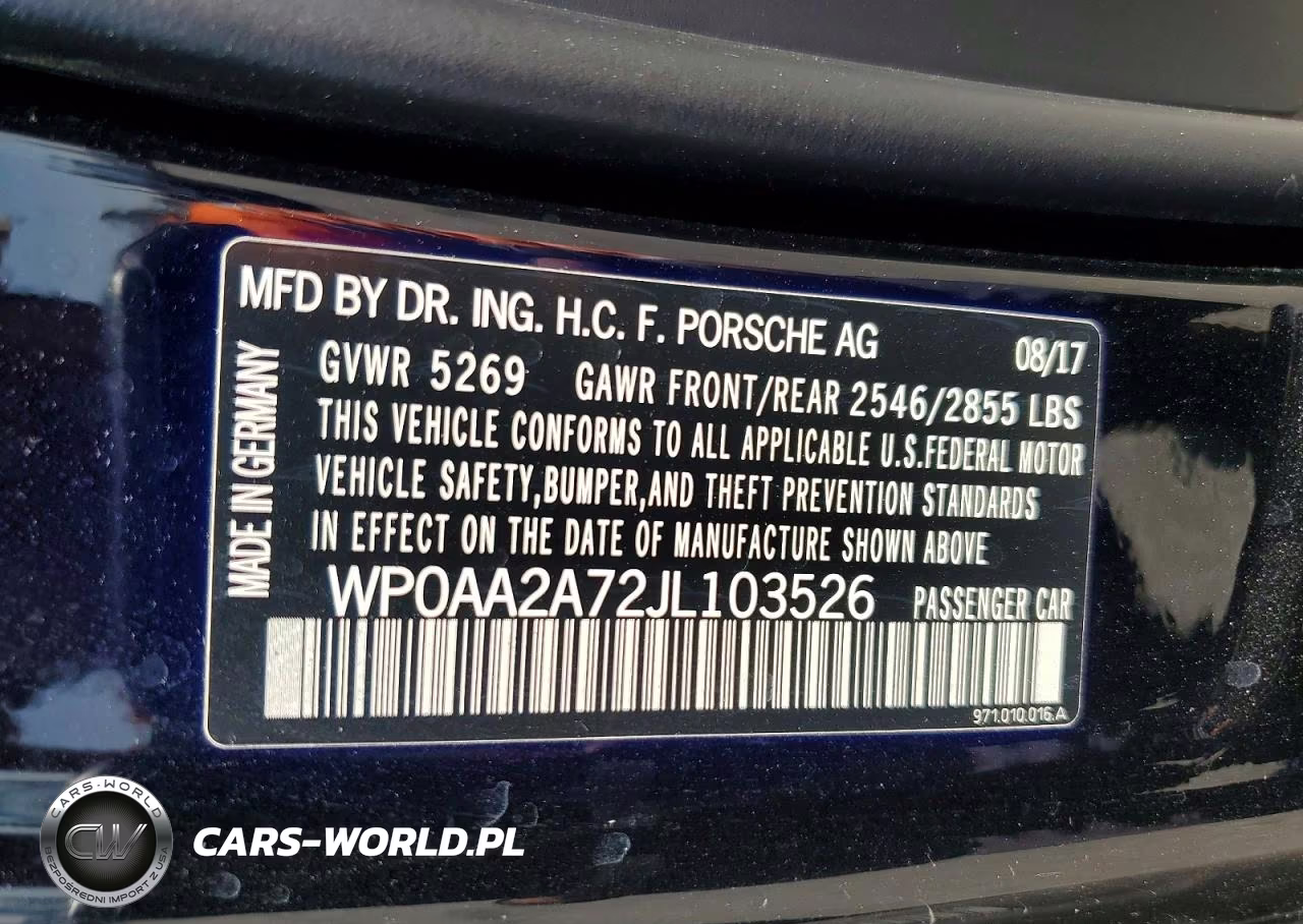 2018 Porsche Panamera 4 VIN:WP0AA2A72JL103526 - 12
